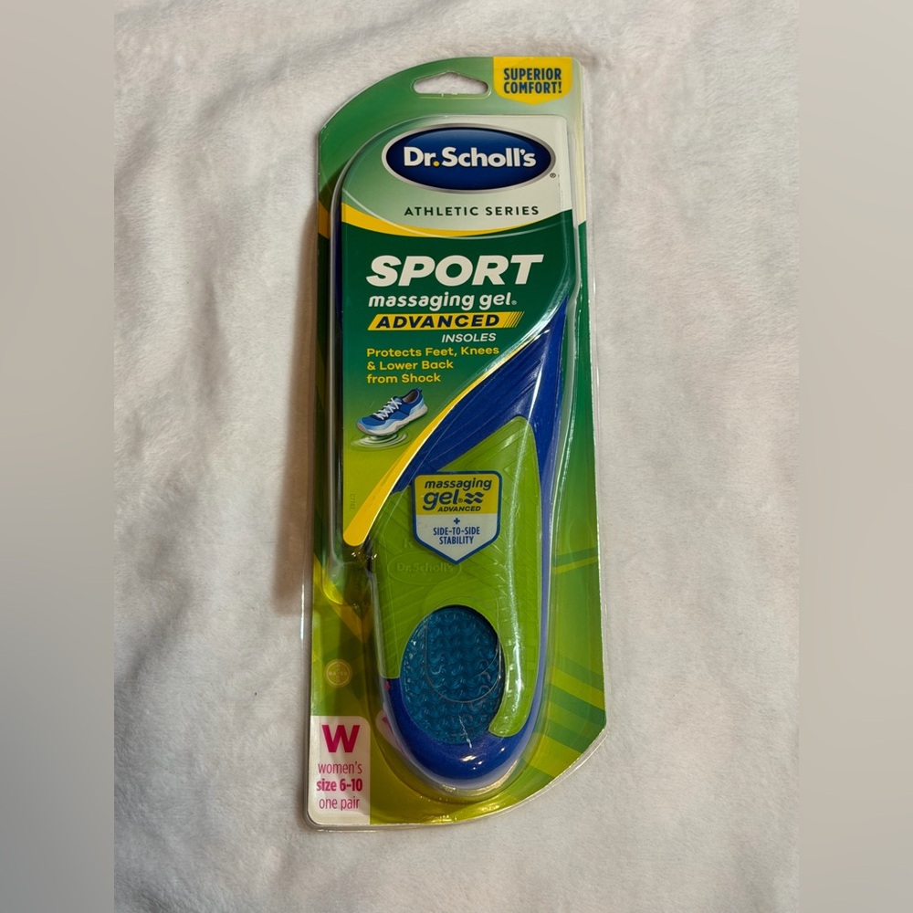 Dr Scholls Athletic Series Sport Massaging Gel Insoles Advanced SZ 6-10 Women's